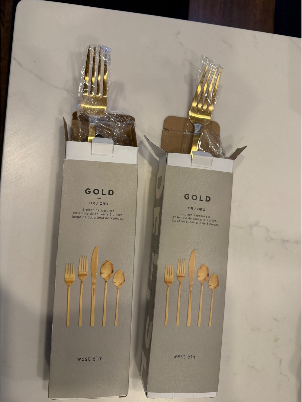 West Elm Gold 5-Piece Flatware Set - 2 Sets